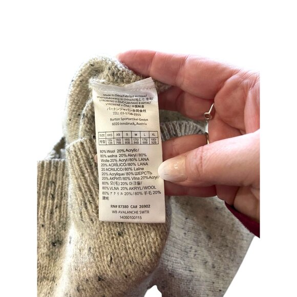 BurtonTurtleneck Sweater Cream Size XS Wool - Picture 4 of 14